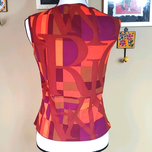 Nina Ricci colorful print sleeveless blouse - Picture 4 of 7